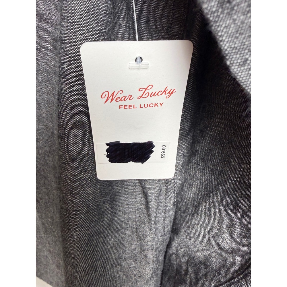 NWT Lucky Brand Coors Banquet Rodeo Western Shirt Mens Large Grey Cotton Linen - Picture 4 of 7
